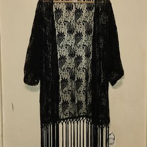 Black lace kimono/cover up